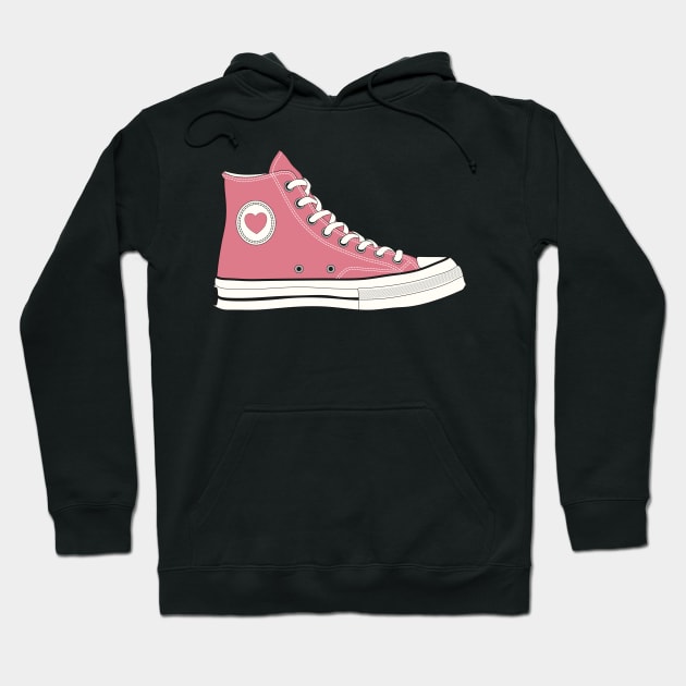 Retro Shoes Pink Hoodie by Worldengine